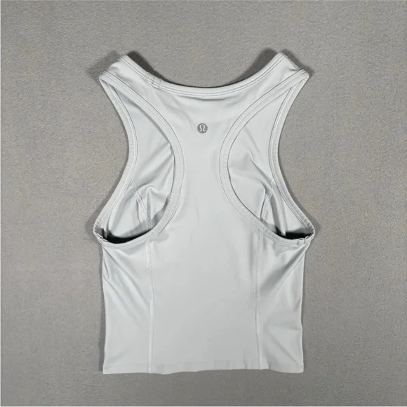 Lululemon Nulux Racerback Cropped Tank  Women’s Xsmall (0/2) Vapor Light Gray - Picture 7 of 10